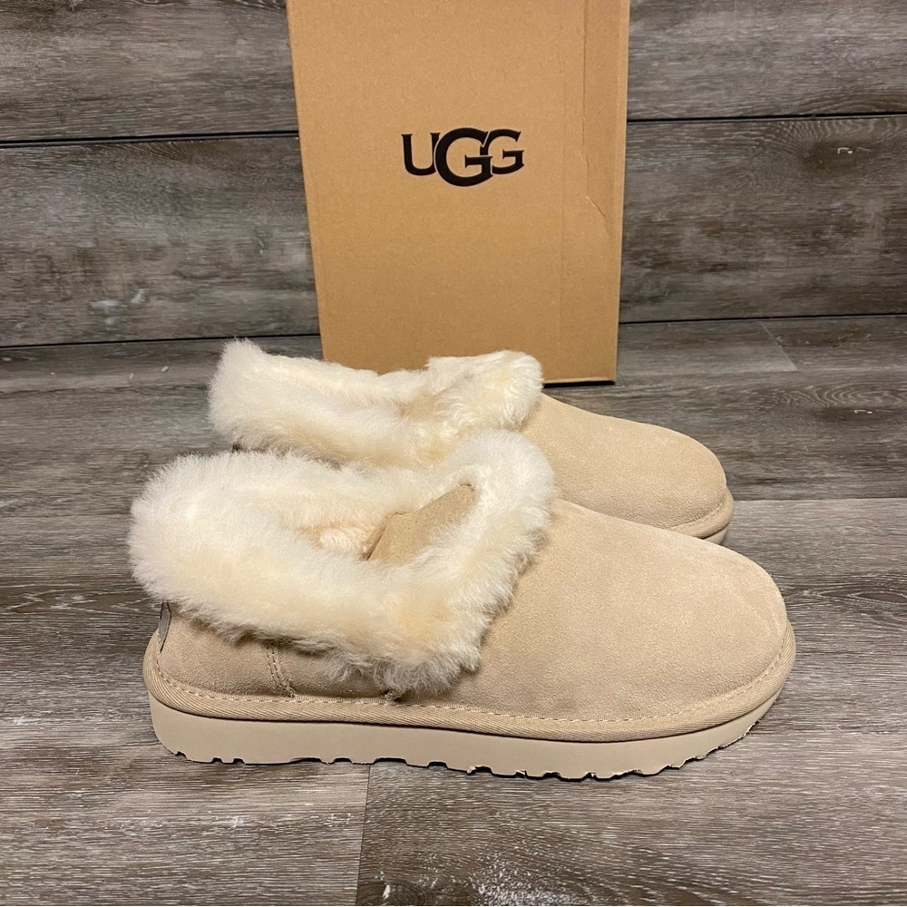 UGG | Nita Ultra Mini Bootie Closed Back Slippers SAND NEW